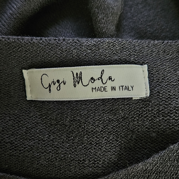 Gigi Moda Mohair Blend Rock & Love Black Dolman 3/4 Sleeve Sweater ONE SIZE 1218 - Picture 8 of 9